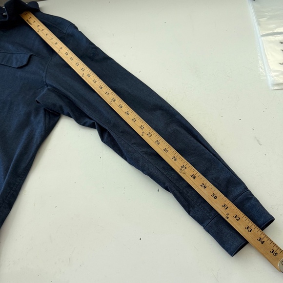 Arcteryx The Lattis Long Sleeve Snap Up Flannel Shirt Navy Blue Mens LARGE - Picture 7 of 10
